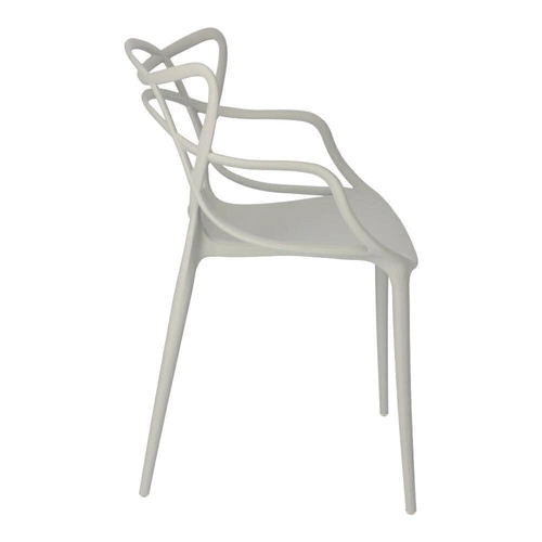 Jídelní židle Lexi šedá inspirovaná Master chair moderní, stohovatelná, s područkami