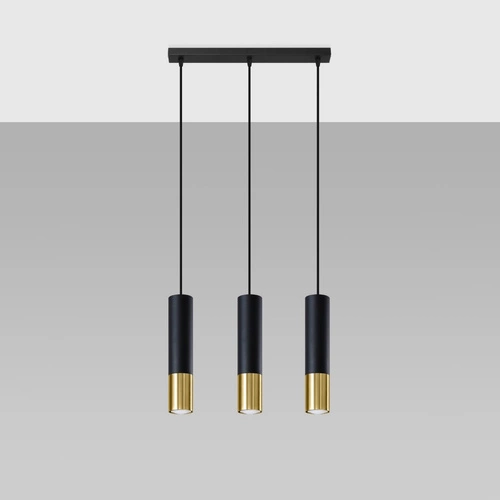 Závěsná lampa LOOPEZ 3L černá/zlatá