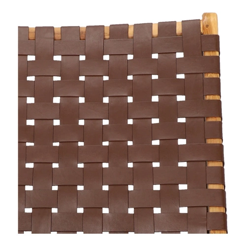 Křeslo Perugia přírodní kůže hnědé dřevo pletené boho do obýváku a pracovny Intesi