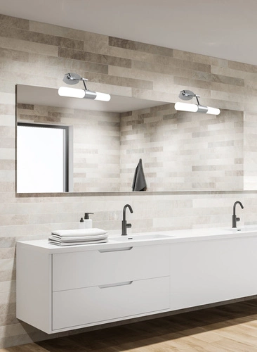 Nástěnné koupelnové svítidlo Jadet chrom moderní skleněná lampa nad zrcadlo 36 cm CANDELLUX