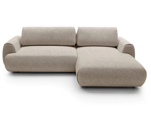 Rohová rozkládací pohovka pravá Ljung moderní béžová s úložným prostorem do obýváku Intesi