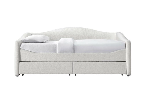 Čalouněná postel Elbert 90x200 krémová s úložnými zásuvkami do studentského pokoje