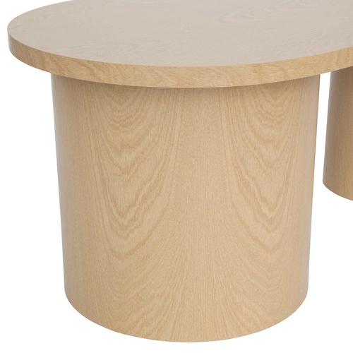 Sada 2 oválných konferenčních stolků Soleya do obýváku moderní skandinávský přírodní