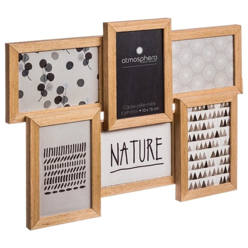 Rámeček Mia pro 6 fotografií přírodní