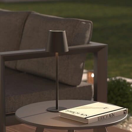 LED noční lampa Cody Atmosphera černá moderní dotyková na zahradu terasu IP44 USB