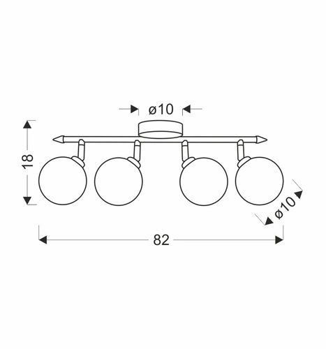 Stropní svítidlo Rodia strip satin 4x40W G9 difuzor sk.afite