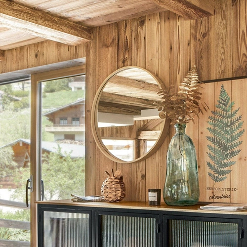 Kulaté zrcadlo Letizia 68 cm Atmosphera dekorativní do obýváku a předsíně přírodní