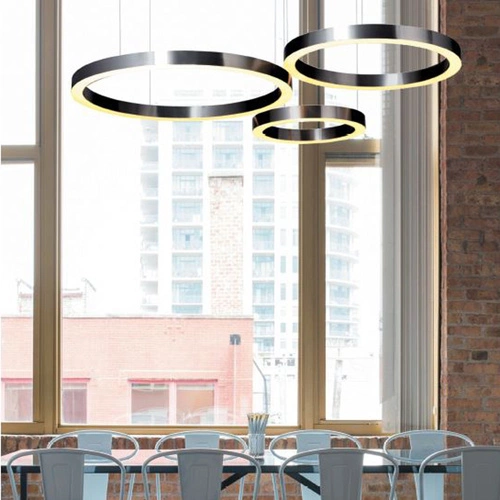 CIRCLE 60+80+80 LED závěsné svítidlo v niklu na 1 stropním držáku