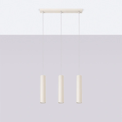 Závěsné loftové svítidlo Lagos 3L béžové, nastavitelné nad stůl a do obýváku, kovové