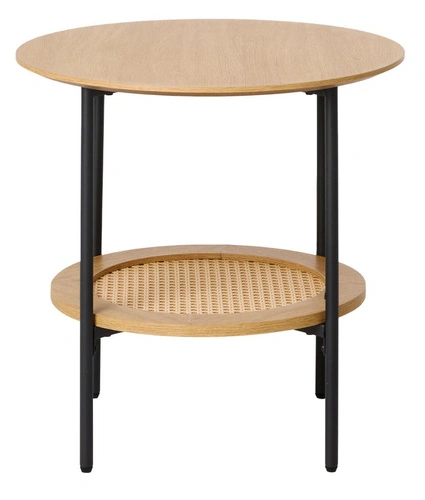 Odkládací stolek Pensacola kulatý 50 cm dub černý moderní