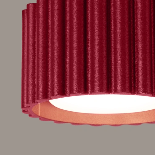 Moderní stropní svítidlo AURA 1 burgund kulaté do obývacího pokoje a kuchyně hliník