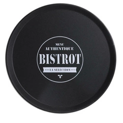 Kulatý protiskluzový podnos Intesi Bistrot retro na servírování nápojů a pochutin 35,5 cm