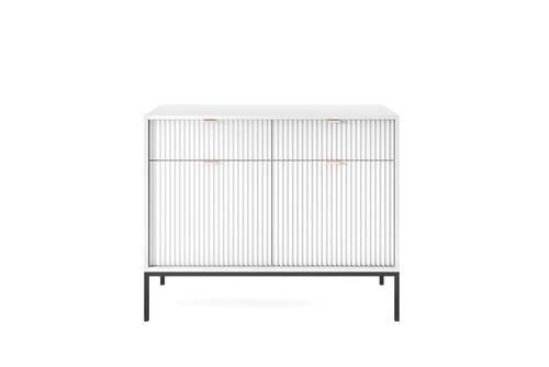 Ložnicová sestava nábytku bílá/černá Delicious drážkovaná čela