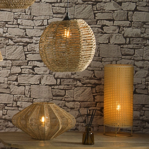 Závěsné svítidlo Rana z přírodního ratanu kulaté do obýváku a jídelny Atmosphera 33 cm