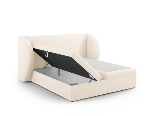 Čalouněná postel Miley béžová 160x200 s úložným prostorem moderní do ložnice