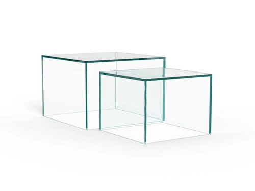 Actona Dice sada 2 moderních čtvercových konferenčních stolků ze skla