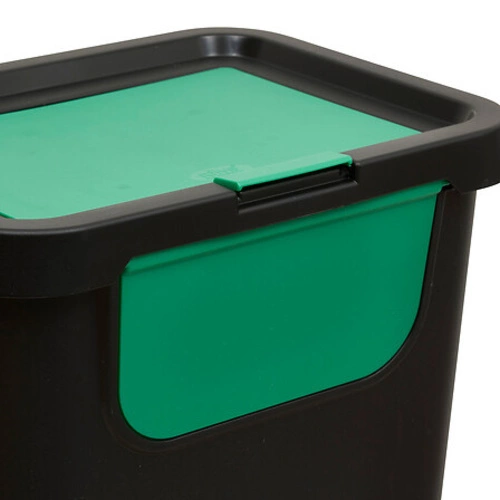 Sada 3 skládacích černých kuchyňských košů na tříděný odpad 24 l 