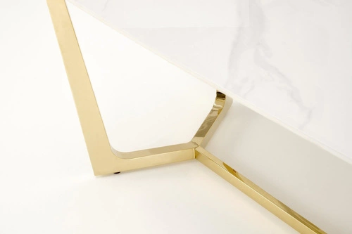 Jídelní stůl Rohs bílý mramor a zlatá 160x90 cm moderní glamour obdélníkový Intesi