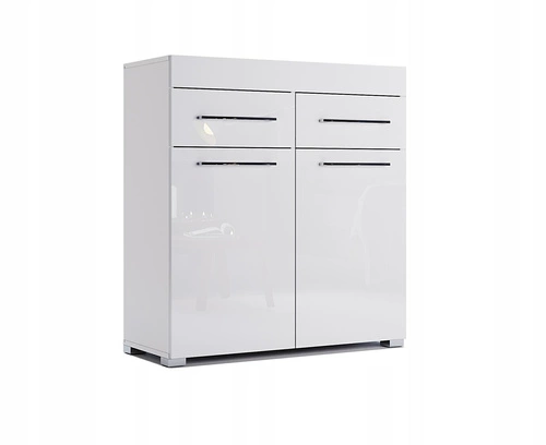 Komoda Amanda bílý lesk moderní se zásuvkami do předsíně 90 cm Intesi