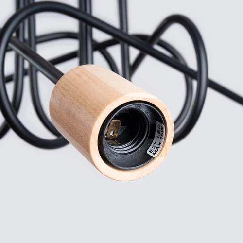 Lustr EMBER 5 černý dřevěný moderní do obýváku a jídelny SOLLUX LIGHTING