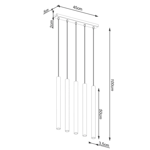 Závěsné svítidlo Pastelo 5L moderní dřevěné do obýváku a jídelny v přírodní barvě