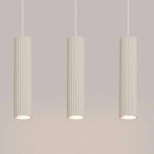 Závěsné svítidlo Karbon 3-bodové béžové nastavitelné do obýváku a nad stůl minimalistické