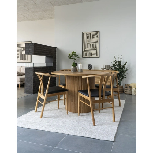 Kulatý jídelní stůl Boavista 120 cm přírodní moderní dřevěný House Nordic