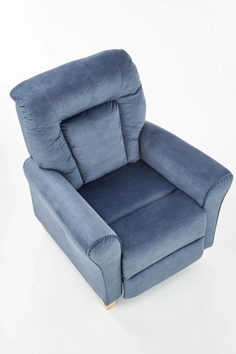 Rozkládací křeslo do obýváku Darb modré moderní čalouněné relaxační Intesi