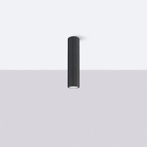 Stropní svítidlo černé KARBON 30 minimalistické hliníkové do obývacího pokoje a ložnice SOLLUX