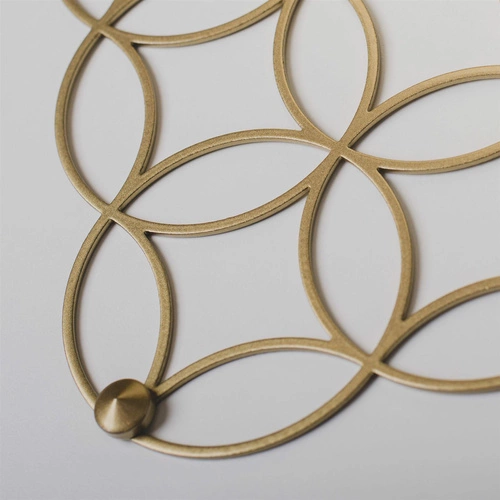 Moderní nástěnná police Holo PS Gold POLYHEDRA zlatá kovová do obýváku na knihy