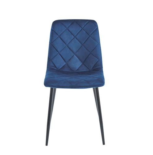 Jídelní židle Solito Intesi modrá sametová moderní prošívaná s opěrkou