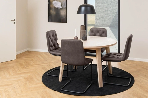 Rozkládací kulatý jídelní stůl A-Line 120 cm bělený dub skandinávský Actona