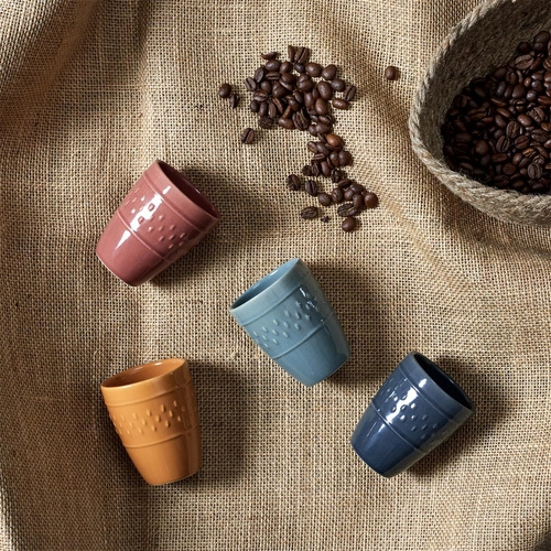 Keramický espresso šálek Queso 100 ml tmavě šedý moderní ideální na kávu Intesi