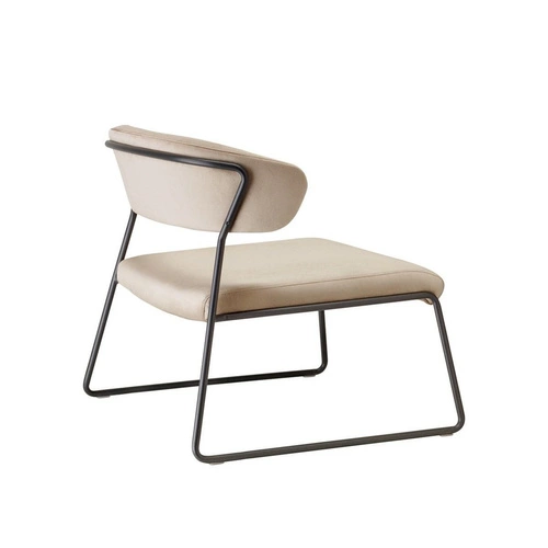 Sametové křeslo Lisa Lounge bílý antracit moderní do obýváku SCAB Design