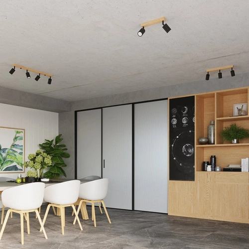 Nástěnné svítidlo VERDO černé moderní kovové s dřevem nastavitelný do obýváku a ložnice