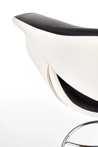 Barová židle Cognac černá a bílá s opěrkou, otočná, výškově nastavitelná, moderní do kuchyně Intesi