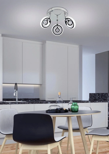 Moderní LED stropní svítidlo Celt 3x6W chrom kulaté do obýváku a ložnice CANDELLUX