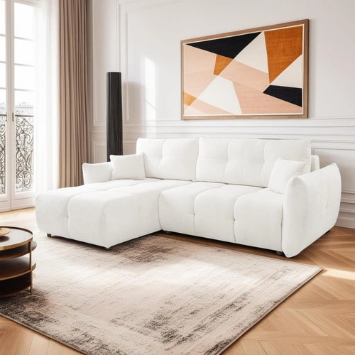 Rohová sedačka Bode rozkládací vlevo bílá Sicuro 60