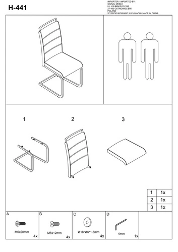 Čalouněná židle H-441 Intesi černo-bílá ekokůže na lyžinách moderní do jídelny
