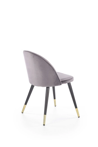 Čalouněná židle Nevada šedá do jídelny a obýváku moderní s černými nohami