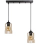 Závěsná lampa Felis černá 2x60W E27 jantarové stínítko