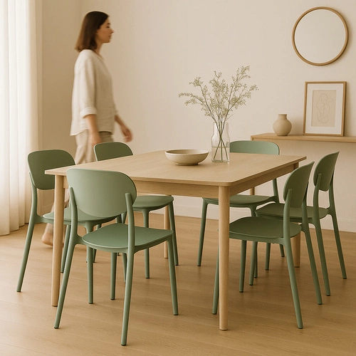 Zahradní jídelní židle plastová zelená stohovatelná – Plasta 5five Simply Smart