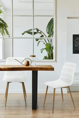 Jídelní židle Klaus bílá skandinávská z plastu snadno čistitelná Simplet