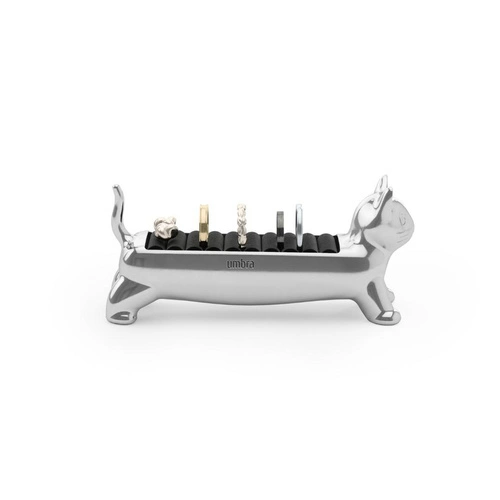 Umbra Ali Cat chromovaný organizér na prsteny sametový stojánek na šperky