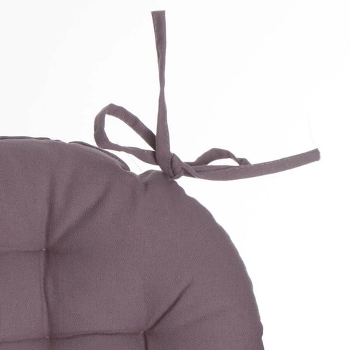Kulatý bavlněný sedák na židli 38 cm s vázáním do jídelny Atmosphera fialový