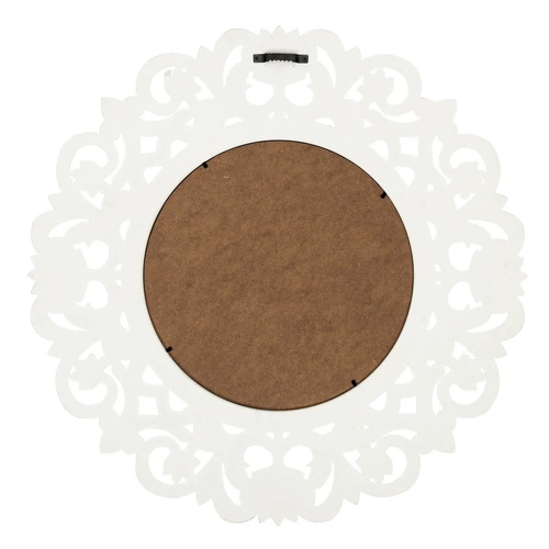 Kulaté zrcadlo Sculpted bílé glamour do obýváku a ložnice v ozdobném rámu Intesi