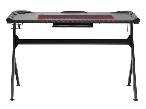 Herní stůl Jayce černý moderní pro práci a hraní s držákem na nápoj Intesi 120x60 cm