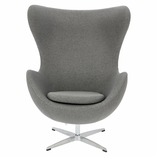 Moderní otočné křeslo ušák Egg do obýváku a kanceláře šedé snadné čištění