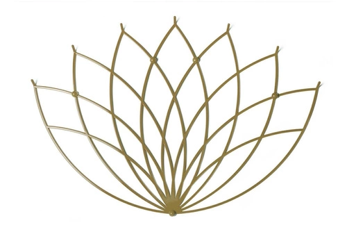 Lotos POLYHEDRA moderní nástěnný věšák do předsíně zlatý kovový dekorativní