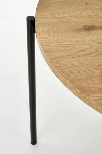 Kulatý jídelní stůl loftový Moris 120 cm dub zlatý s černými nohami Intesi